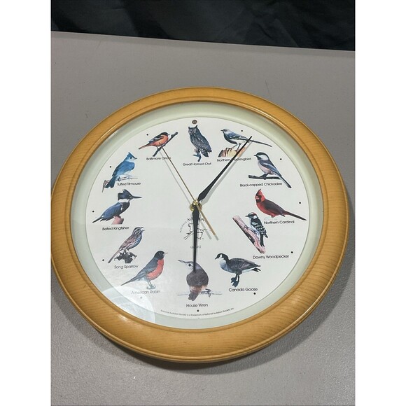 Vintage National Audubon Society Singing Bird Clock - Picture 1 of 8